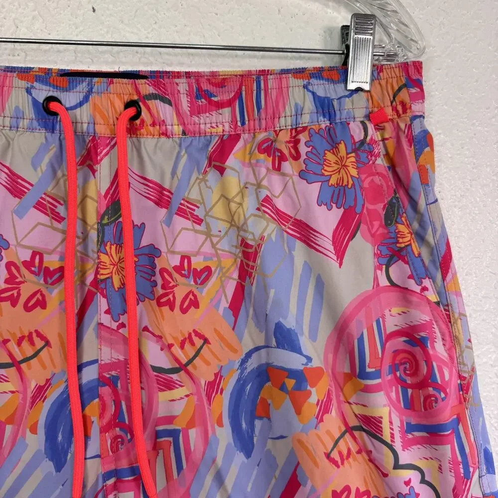 Psycho Bunny Benton Swim Trunks Mens Large Tropical Floral Beach Resort Shorts